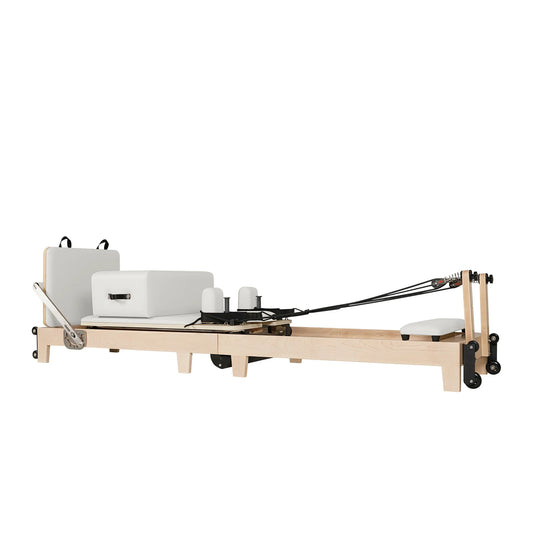 1GKU Maple Wood-Leg Foldable Pilates Reformer White image 3