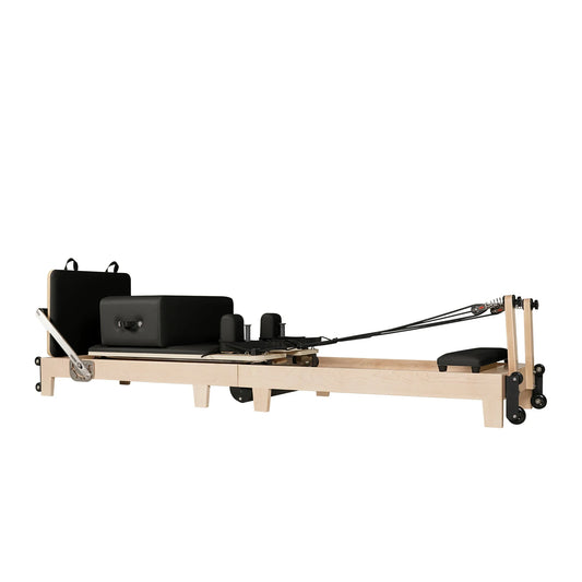 1GKU Maple Wood-Leg Foldable Pilates Reformer Black