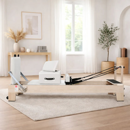 1GKU Maple Classic Pilates Reformer White