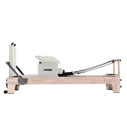 1GKU Oak Pilates Reformer White