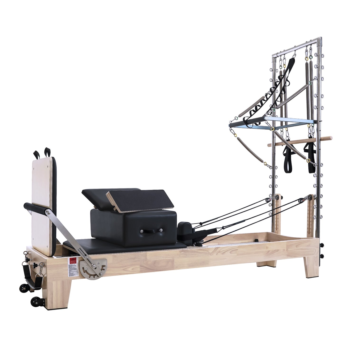 1GKU Oak Wood Half Tower Pilates Reformer Black