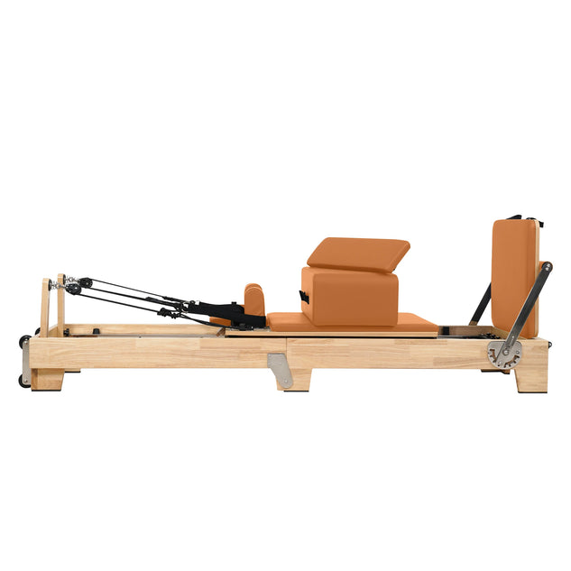 1GKU Oak Folding Classic Pilates Reformer Orange