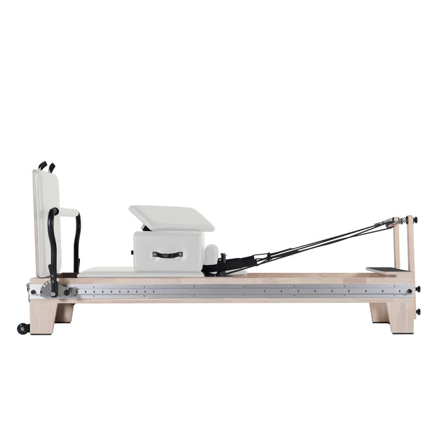 Oak Full Track Pilates Reformer White