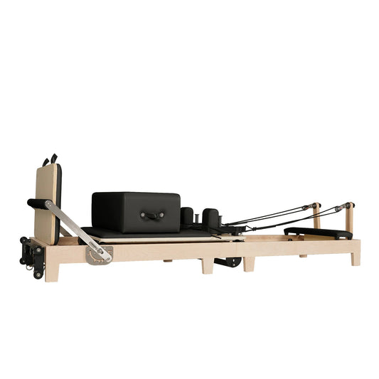 1GKU Maple Wood-Leg Foldable Pilates Reformer Black image 3