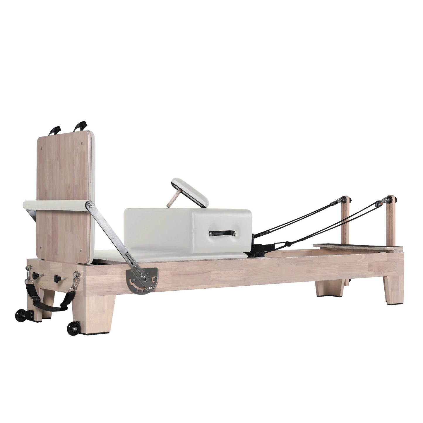 1GKU Oak Pilates Reformer White