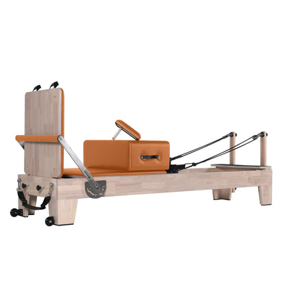1GKU Oak Pilates Reformer Orange
