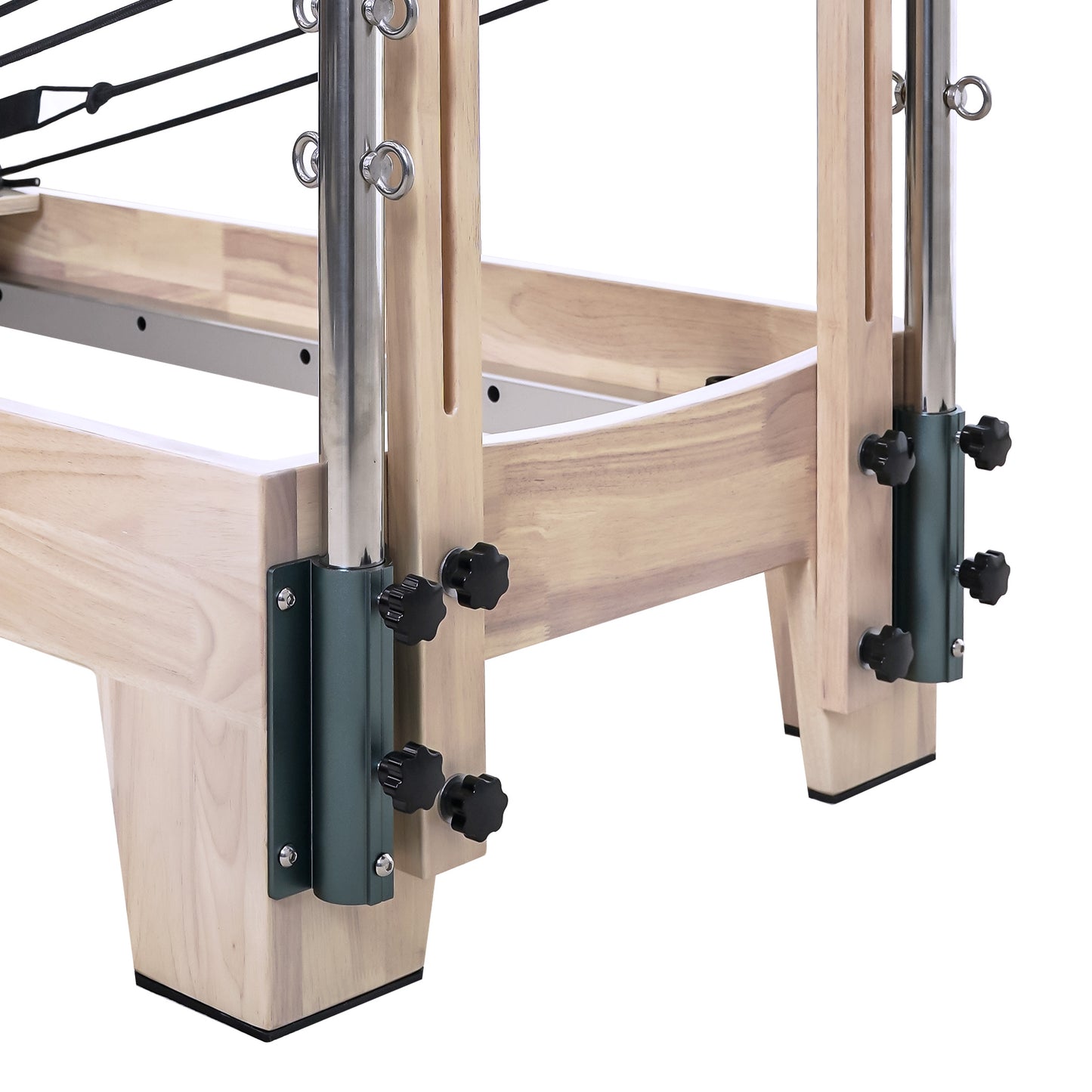 1GKU Oak Wood Half Tower Pilates Reformer Black