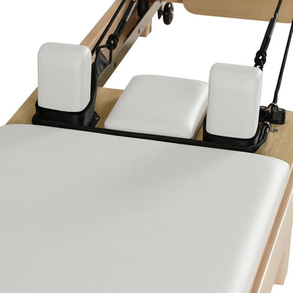 1GKU Maple Wood-Leg Foldable Pilates Reformer White