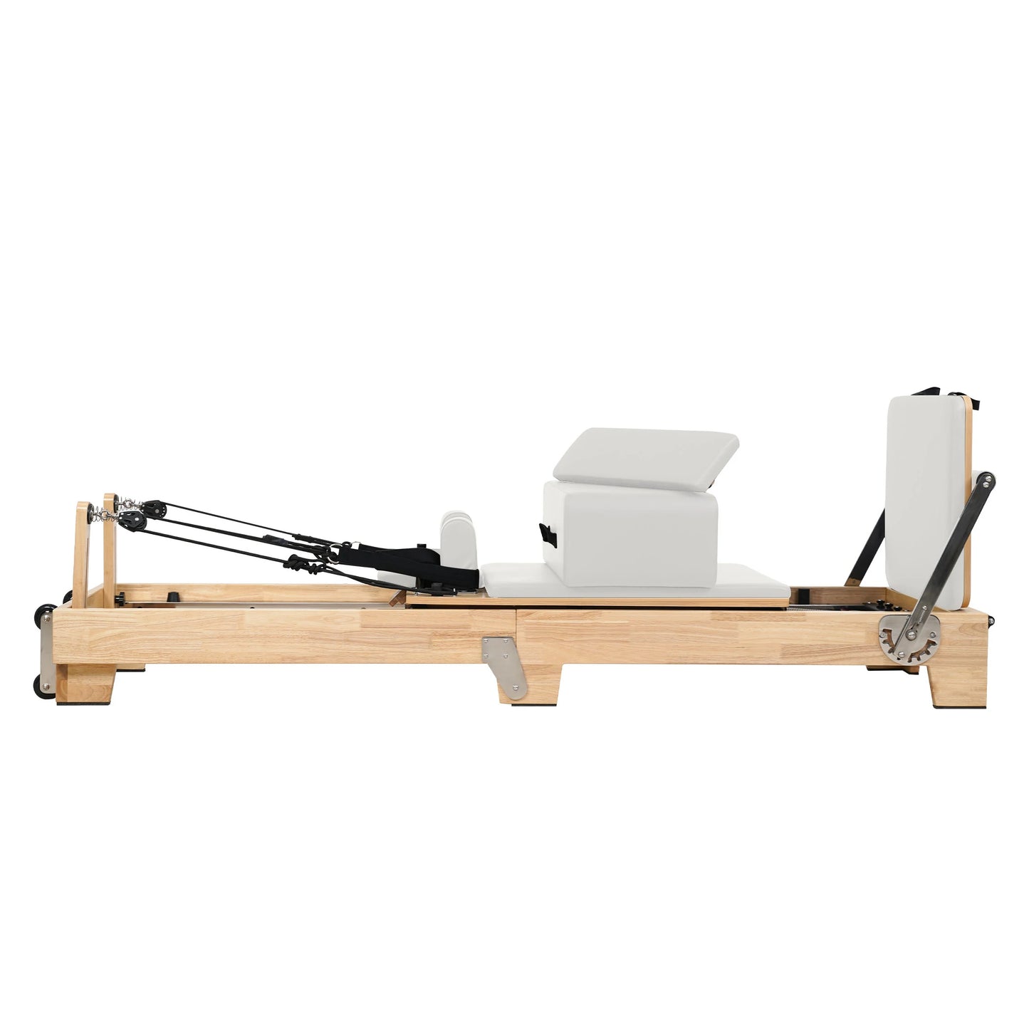 1GKU Oak Folding Classic Pilates Reformer White
