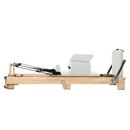 1GKU Oak Folding Classic Pilates Reformer White