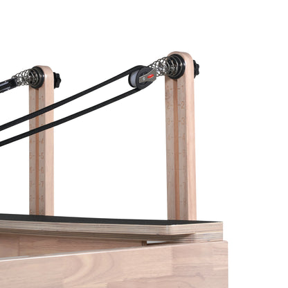 1GKU Oak Pilates Reformer White