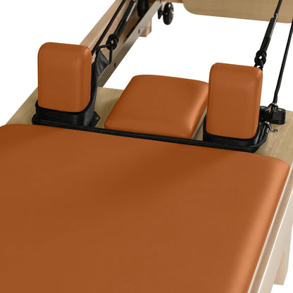 1GKU Maple Wood-Leg Foldable Pilates Reformer Orange