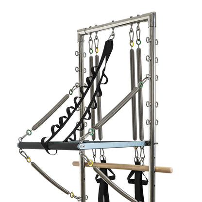 1GKU Oak Wood Half Tower Pilates Reformer Black