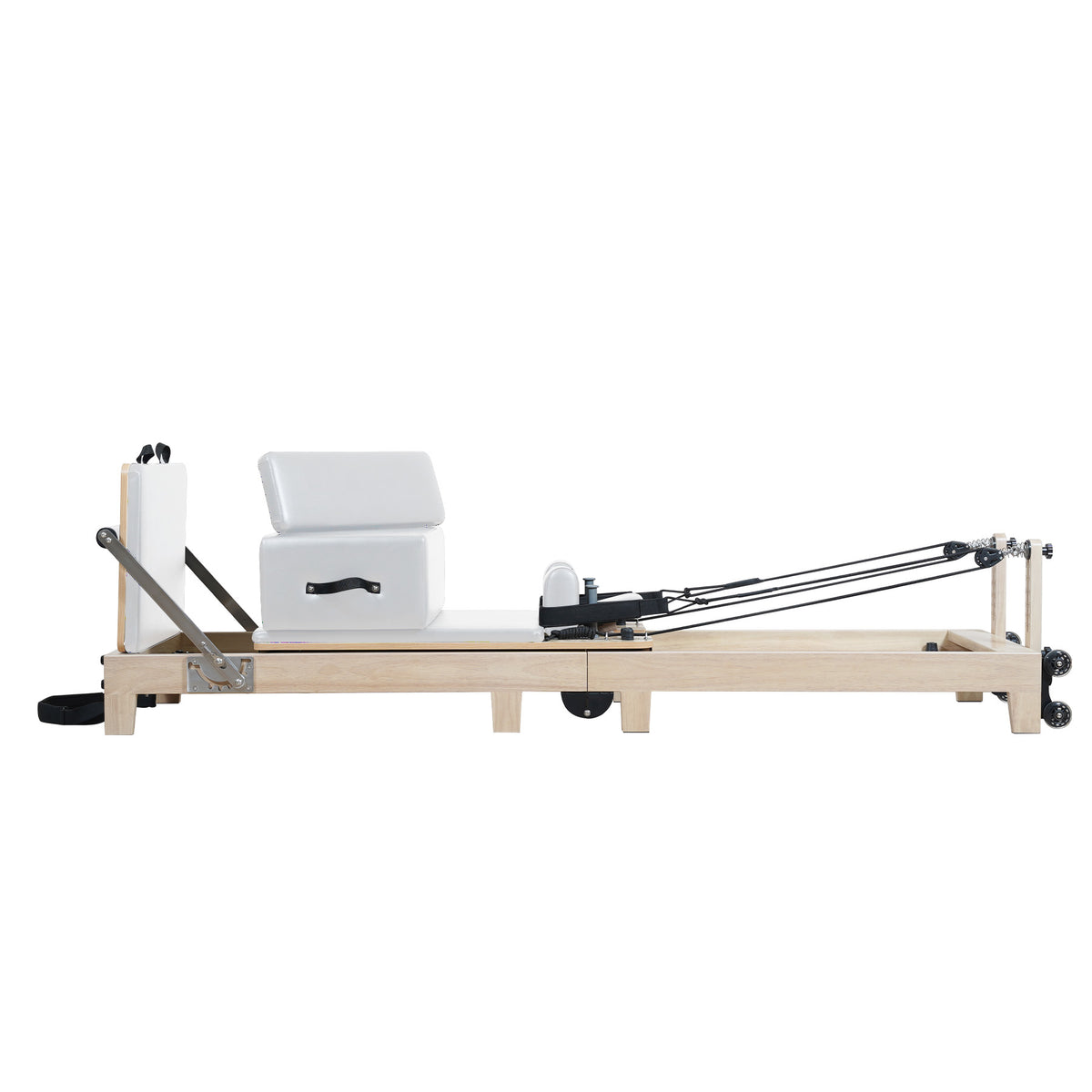 1GKU Wood-Leg Foldable Pilates Reformer White