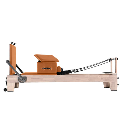 1GKU Oak Pilates Reformer Orange