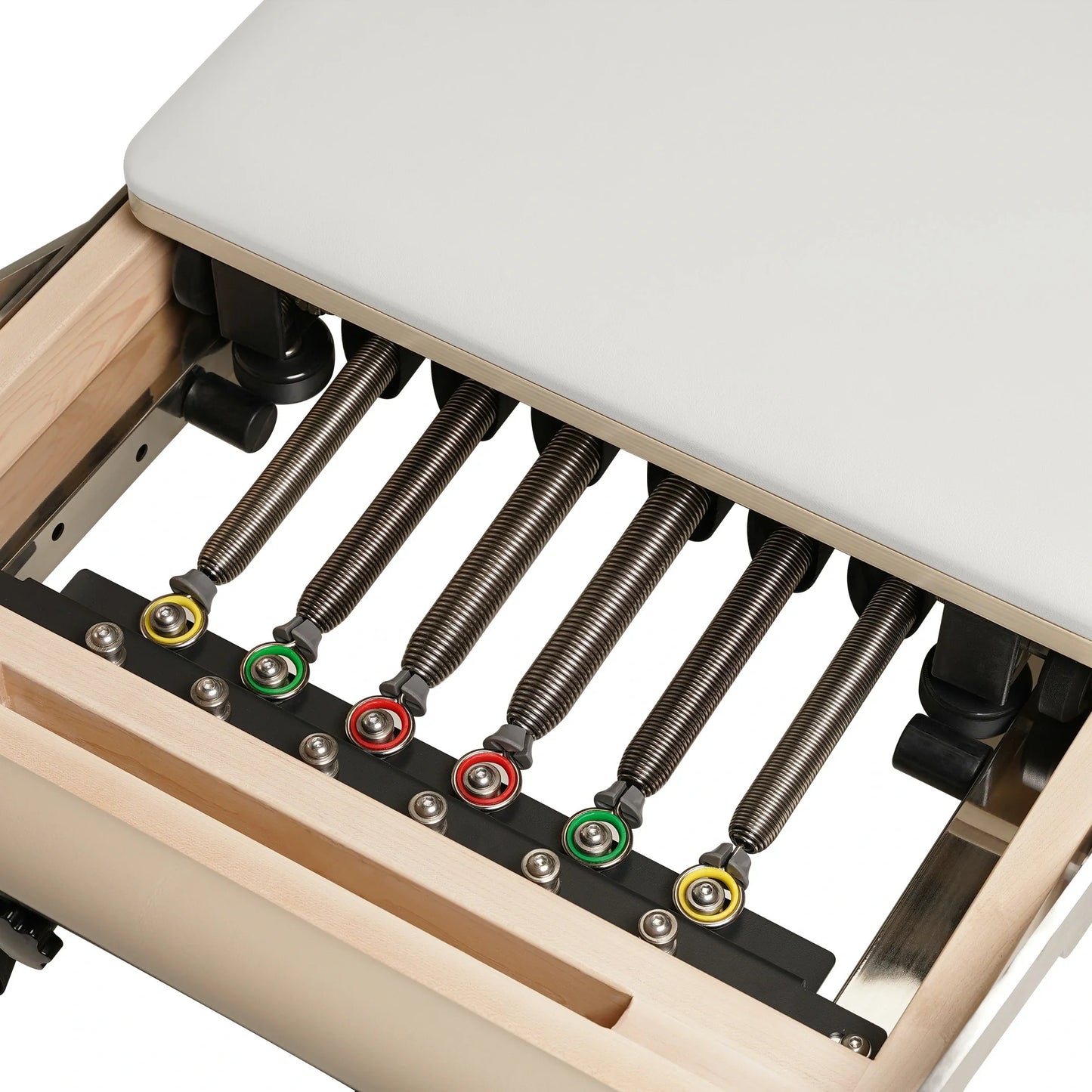 1GKU Maple Wood-Leg Foldable Pilates Reformer White