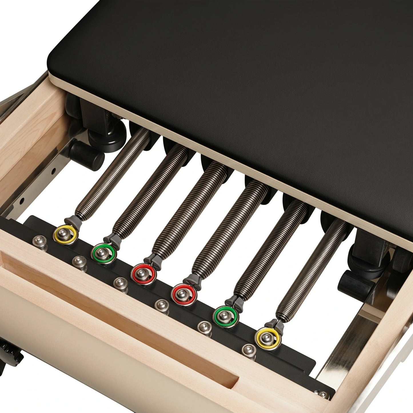 1GKU Maple Wood-Leg Foldable Pilates Reformer Black