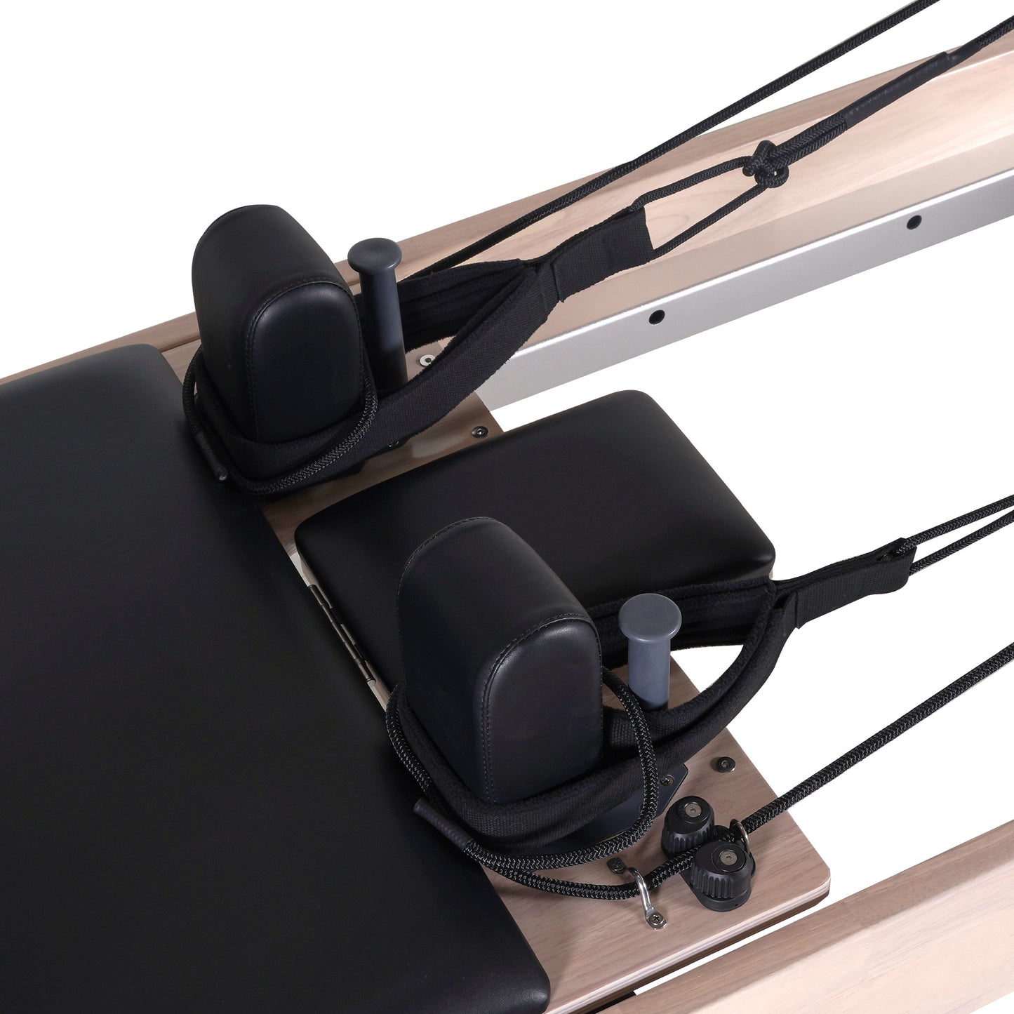 1GKU Oak Wood Half Tower Pilates Reformer Black