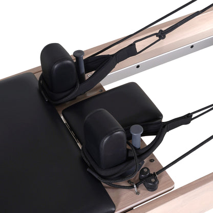 1GKU Oak Wood Half Tower Pilates Reformer Black