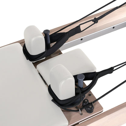 1GKU Oak Pilates Reformer White