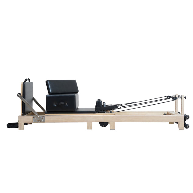 1GKU Wood-Leg Foldable Pilates Reformer Black