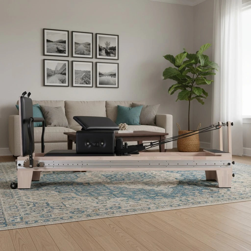 Oak Full Track Pilates Reformer Black