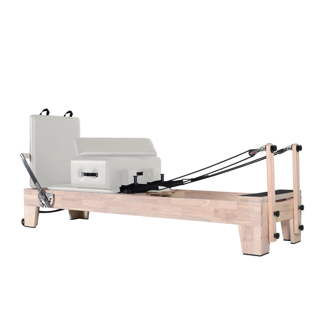 1GKU Oak Pilates Reformer White