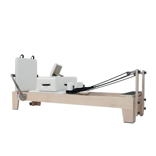 Maple Wood Pilates Reformer White