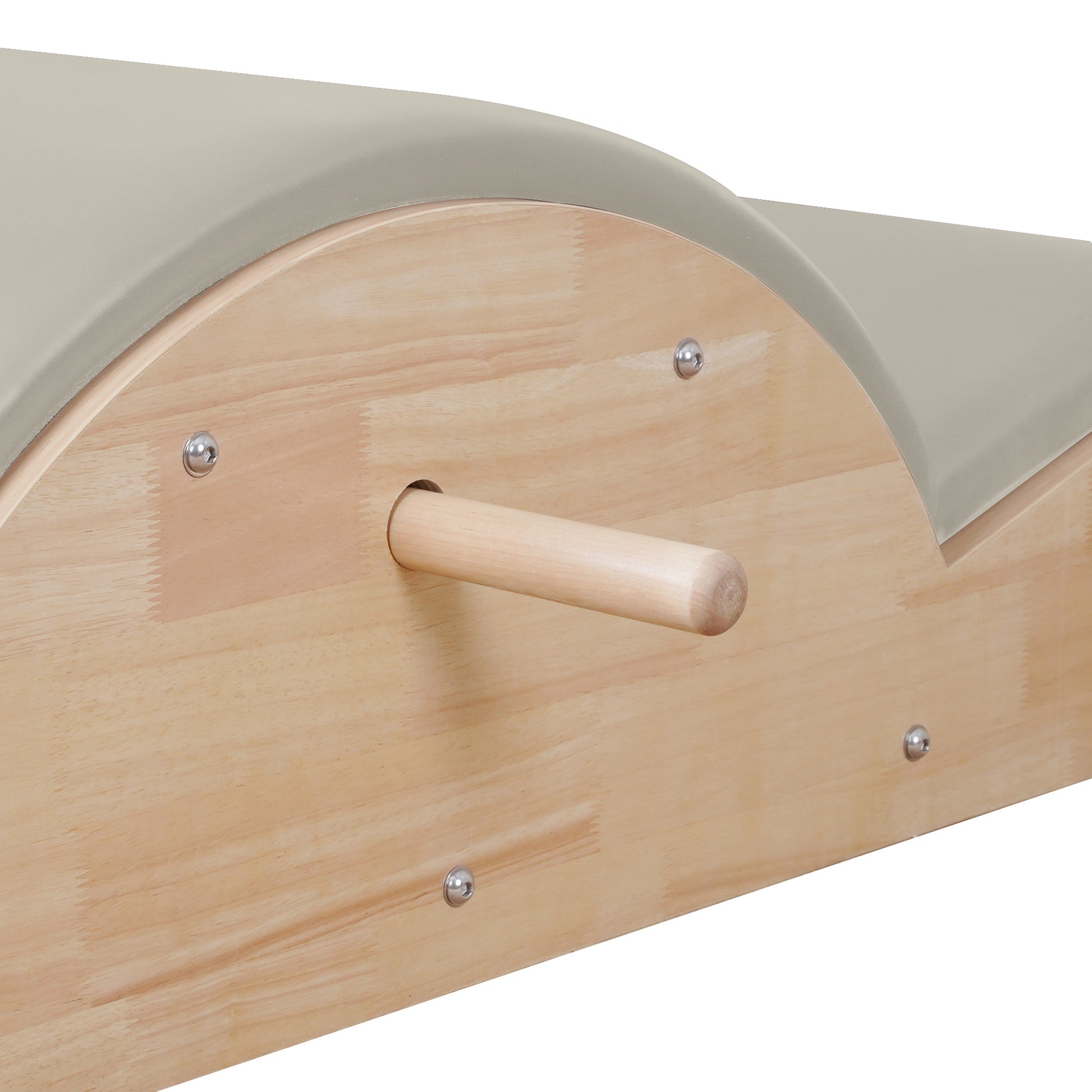 1GKU Oak Pilates Spine Corrector Latte wood handle detail
