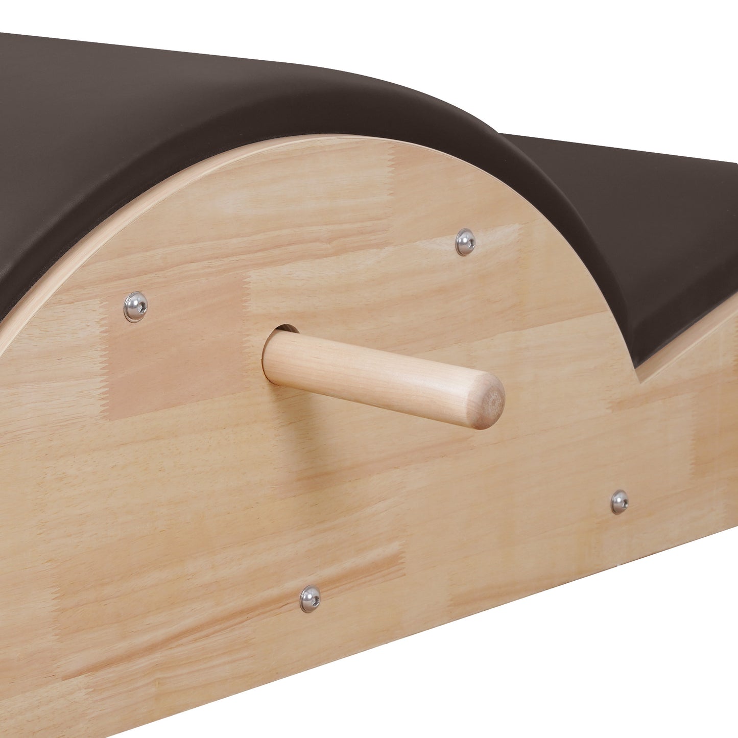 1GKU Oak Pilates Spine Corrector Mocha wood handle detail