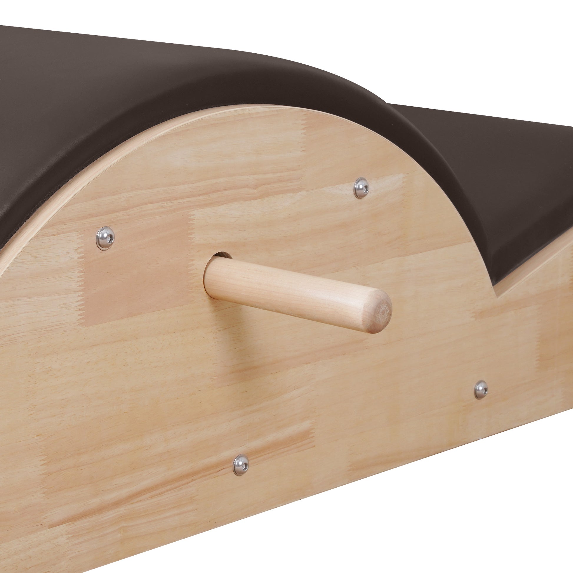 1GKU Oak Pilates Spine Corrector Mocha wood handle detail