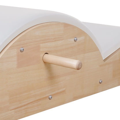 1GKU Oak Pilates Spine Corrector White wood handle detail