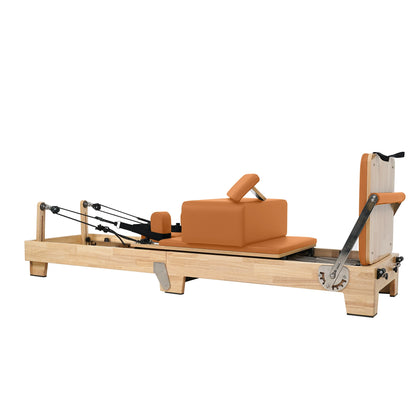 1GKU Oak Folding Classic Pilates Reformer Orange