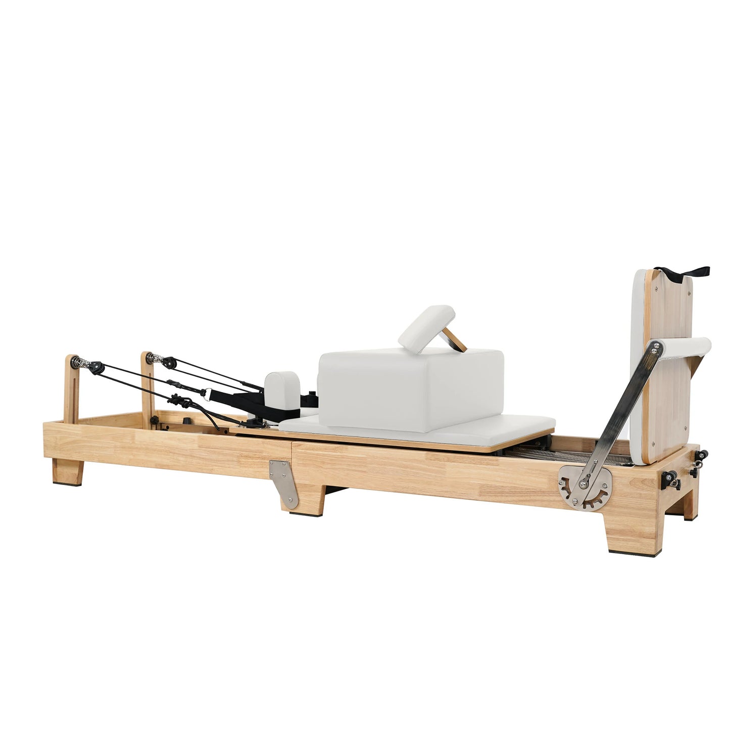 1GKU Oak Folding Classic Pilates Reformer White