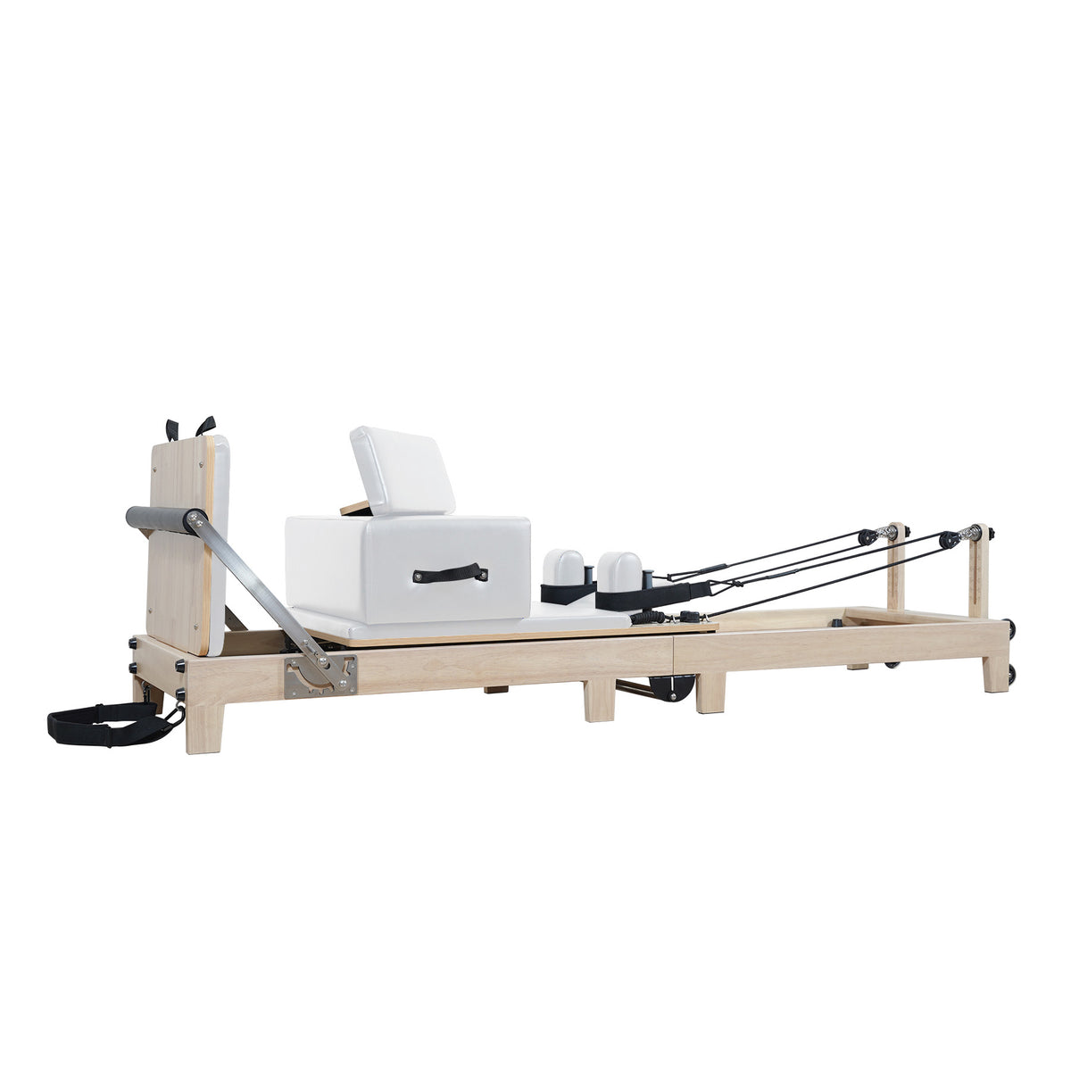 1GKU Wood-Leg Foldable Pilates Reformer White
