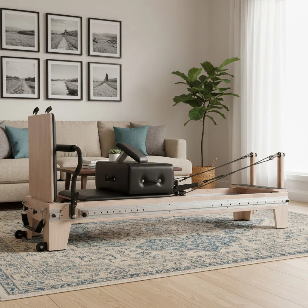 Oak Full Track Pilates Reformer Black