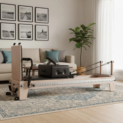 Oak Full Track Pilates Reformer Black