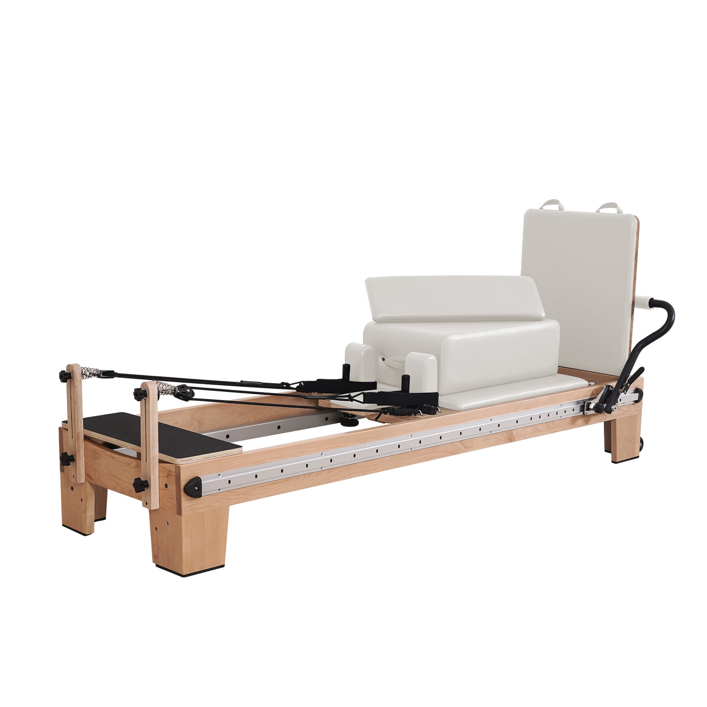 1GKU Maple Full Track Split Glide Pilates Reformer White