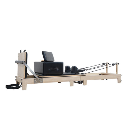 1GKU Wood-Leg Foldable Pilates Reformer Black