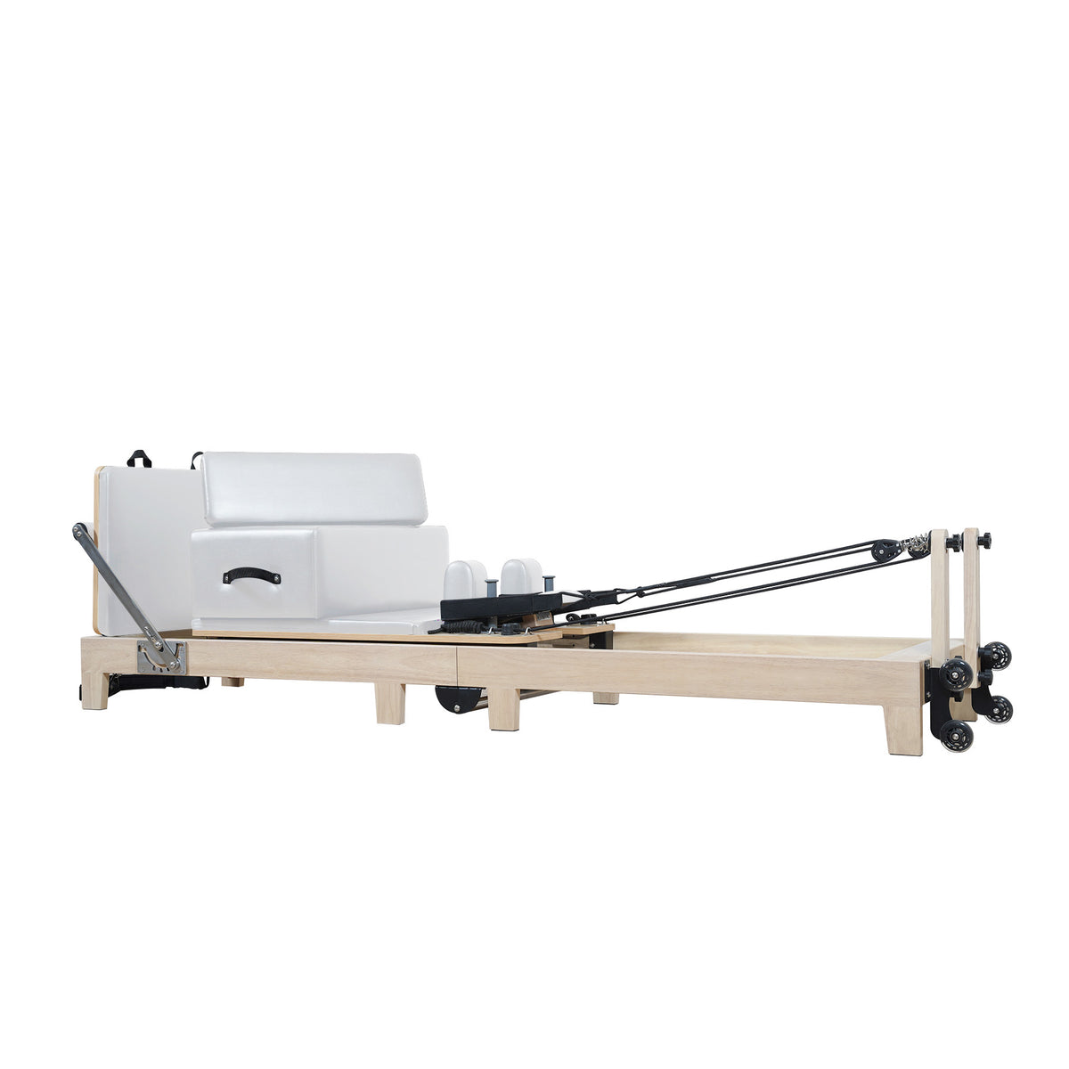 1GKU Wood-Leg Foldable Pilates Reformer White