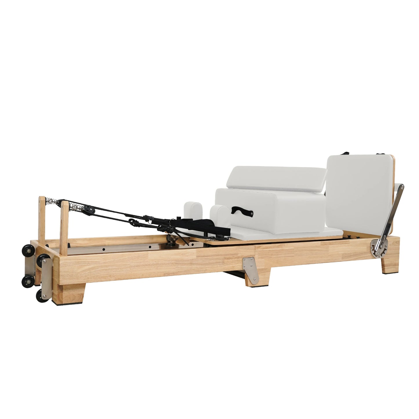 1GKU Oak Folding Classic Pilates Reformer White