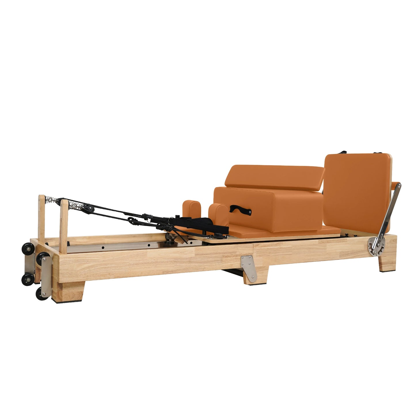 1GKU Oak Folding Classic Pilates Reformer Orange