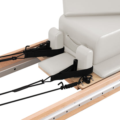 1GKU Maple Full Track Split Glide Pilates Reformer White