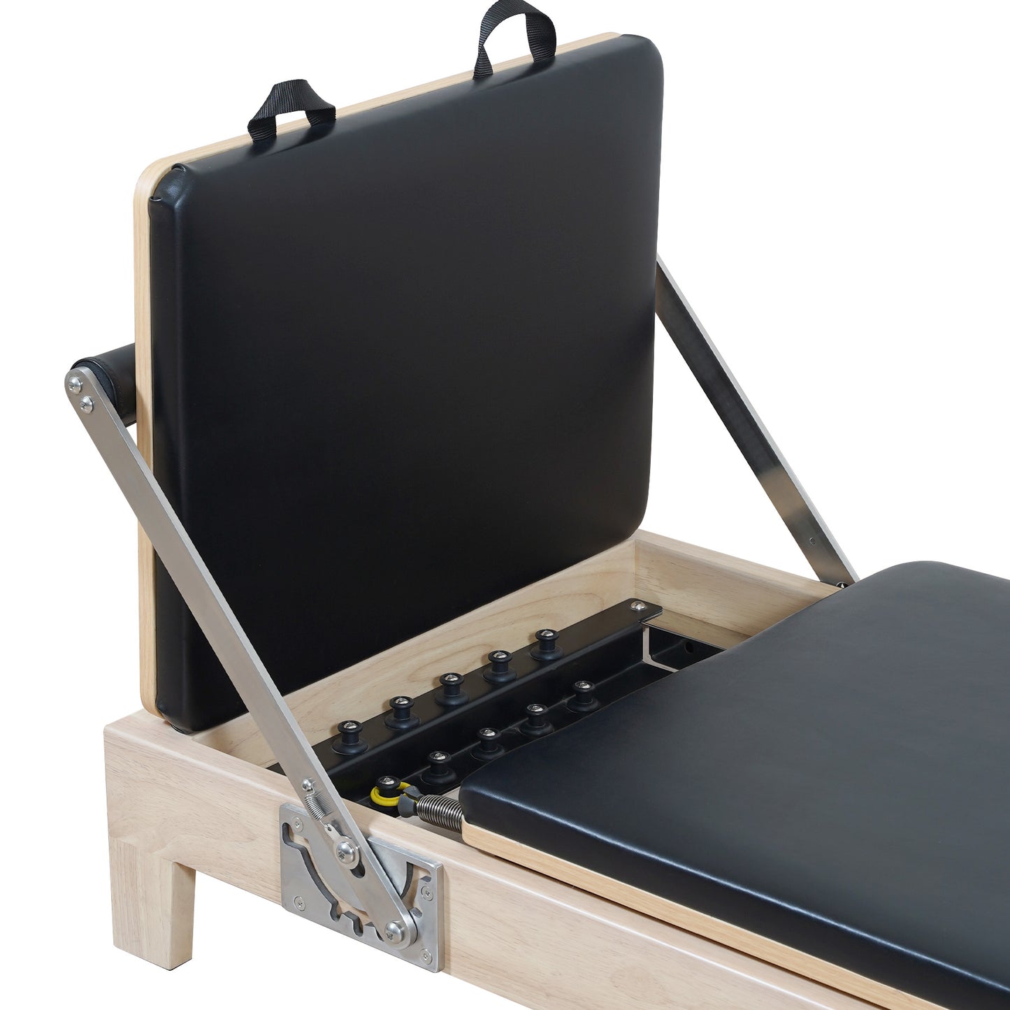 1GKU Wood-Leg Foldable Pilates Reformer Black