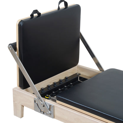 1GKU Wood-Leg Foldable Pilates Reformer Black