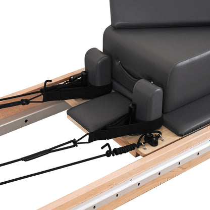 1GKU Maple Full Track Split Glide Pilates Reformer Black
