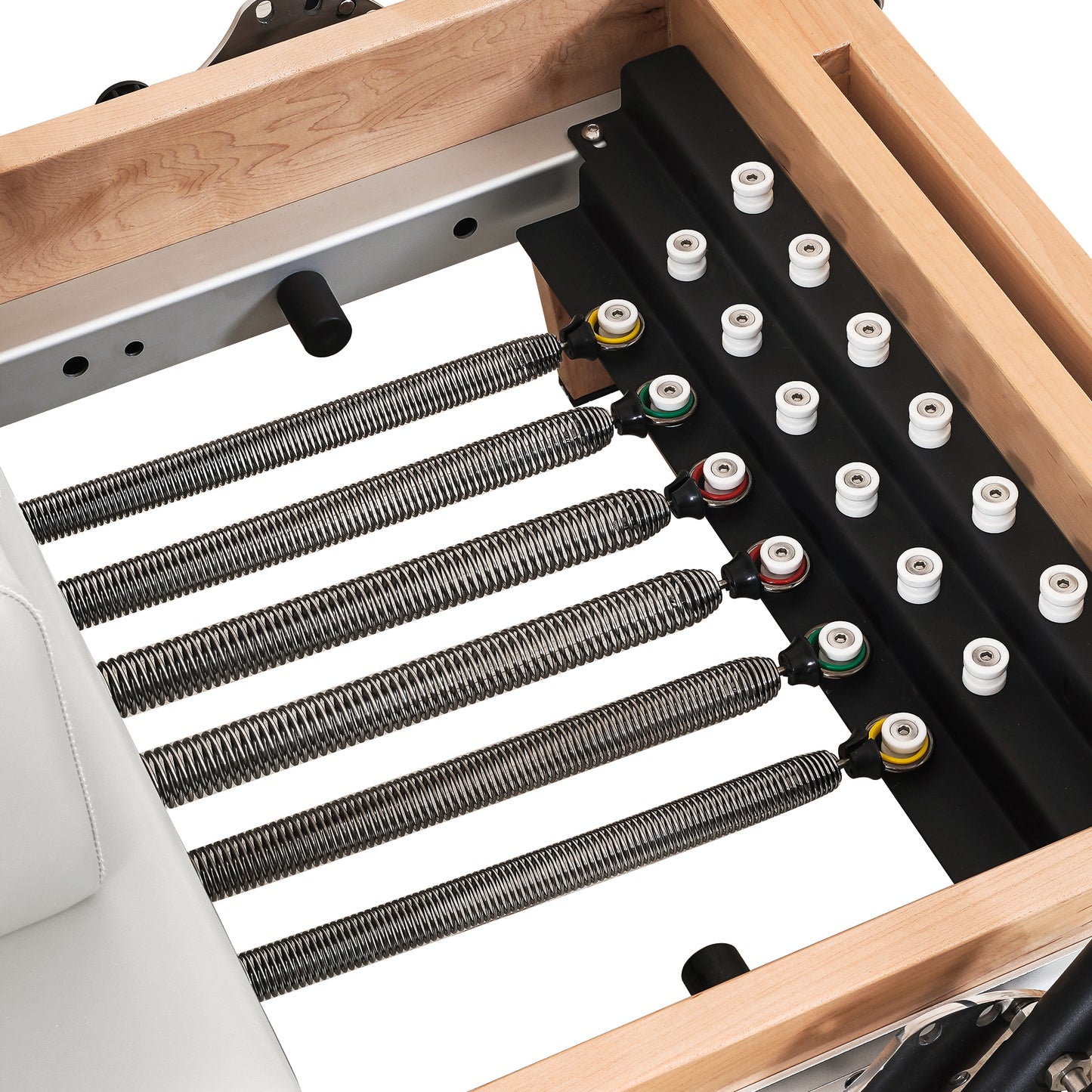 1GKU Maple Full Track Split Glide Pilates Reformer White
