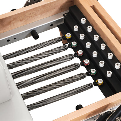 1GKU Maple Full Track Split Glide Pilates Reformer White