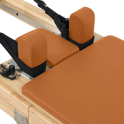 1GKU Oak Folding Classic Pilates Reformer Orange