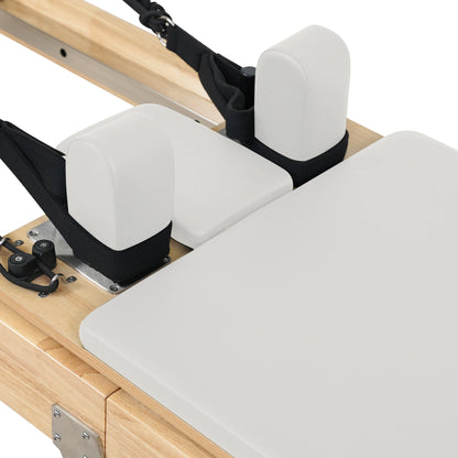 1GKU Oak Folding Classic Pilates Reformer White